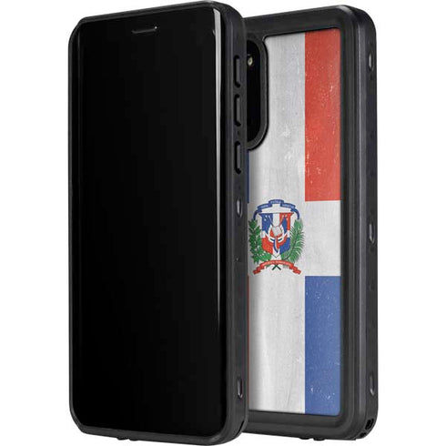 Dominican Republic Flag Distressed Galaxy S20 Plus Waterproof Case
